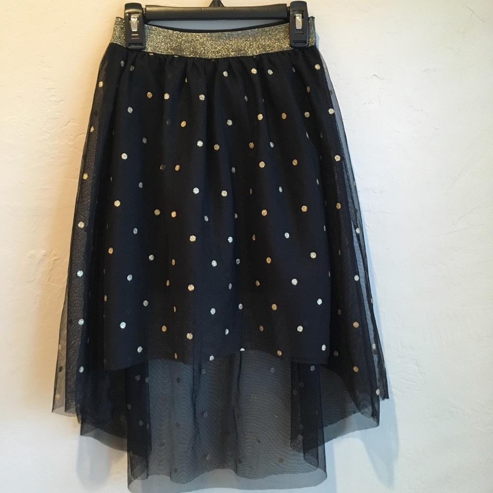Black and Gold High Low Tulle Skirt 6